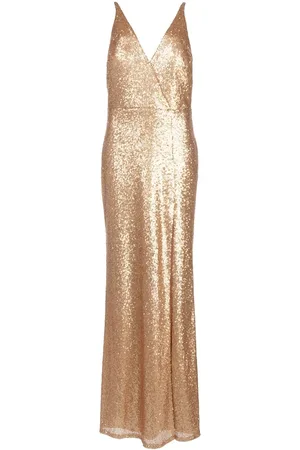 Marchesa Notte Sequined V-neck bridesmaid dress
