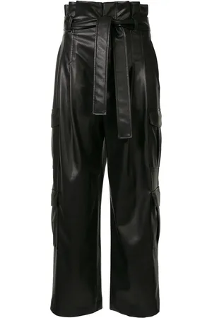 GOEN.J Faux-leather tie waist trousers