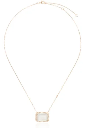 Shay 18kt rose gold Portrait topaz diamond pendant necklace