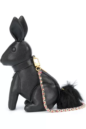 Thom Browne Women 17 Inch Laptop Bags - Small Rabbit pebbled leather shoulder bag