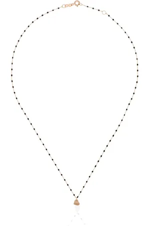 GIGI CLOZEAU 18kt gold Heart charm beaded necklace