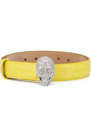 Philipp Plein Skull logo plaque belt