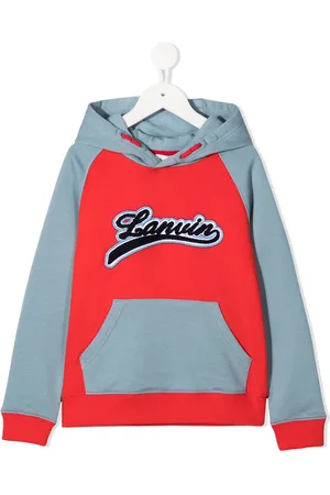 Lanvin Logo patch colour-block hoodie