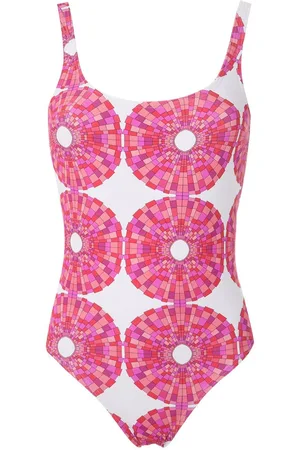 AMIR SLAMA Abstract-print open back one piece
