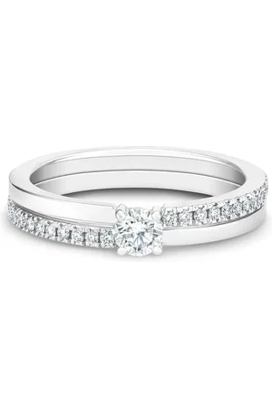 De Beers 18kt white gold The Promise small solitaire round brilliant diamond ring
