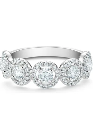 De Beers Platinum Aura motif half diamond eternity band