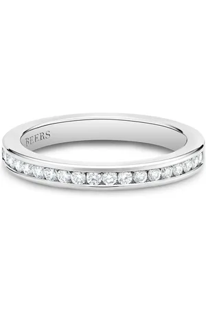 De Beers Platinum channel-set half eternity diamond band ring
