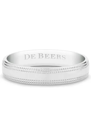 De Beers Platinum engraved-logo band ring