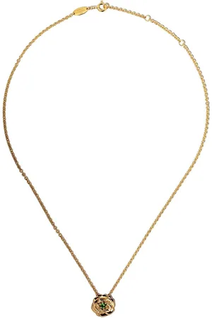 Aurélie Bidermann 18kt yellow tsavorite bouquet pendant necklace