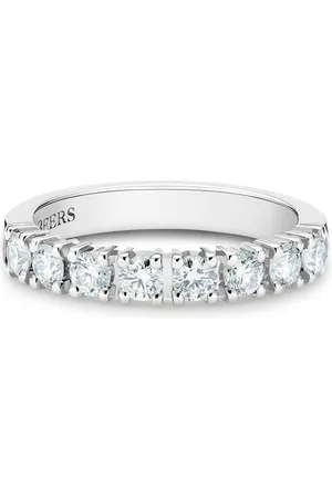 De Beers Platinum DB Classic half diamond eternity band