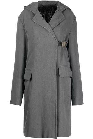 Gianfranco Ferré Women Coats - 1990s hooded knee-length coat