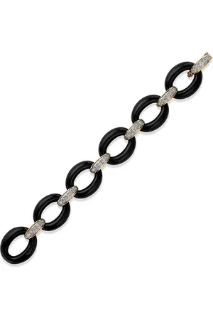 Van cleef 1970s pre-owned 18kt yellow gold diamond link bracelet