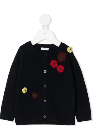 Il gufo Embroidered flower cardigan