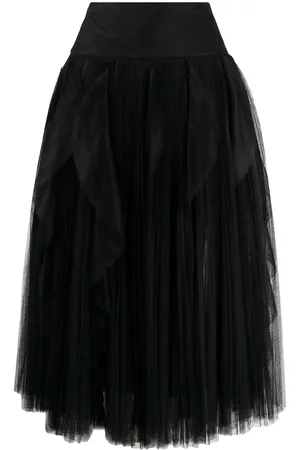 ERMANNO SCERVINO Pleated ruffle tulle midi skirt