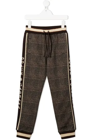 Dolce & Gabbana Checked logo trim track pants