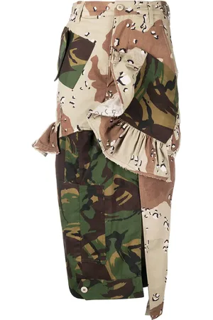 THORNTON BREGAZZI Patchwork camouflage-print pencil skirt