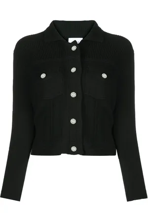 Barrie Contrast-stitch knitted jacket