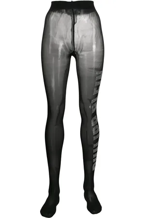 Philipp Plein Logo gem-embellished tights