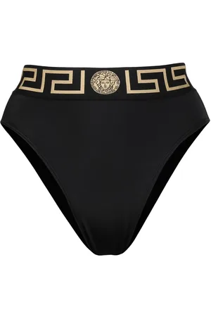 VERSACE Greca Border high-waisted bikini bottoms