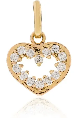 GIGI CLOZEAU 18kt yellow diamond-embellished heart pendant