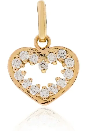 GIGI CLOZEAU 18kt yellow diamond-embellished heart pendant