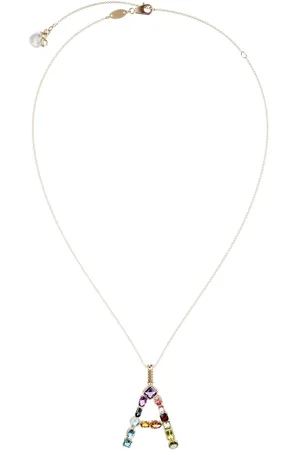 Dolce & Gabbana 18kt yellow initial A gemstone necklace