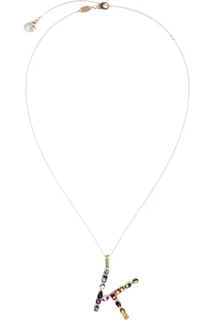Dolce & Gabbana 18kt yellow initial K gemstone necklace