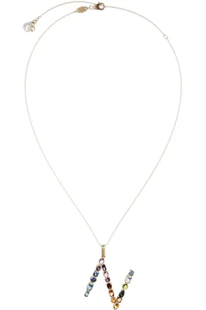Dolce & Gabbana 18kt yellow initial N gemstone necklace