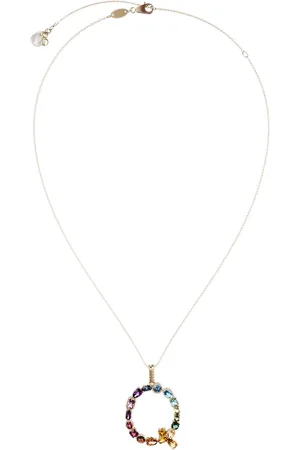 Dolce & Gabbana 18kt yellow initial Q gemstone necklace
