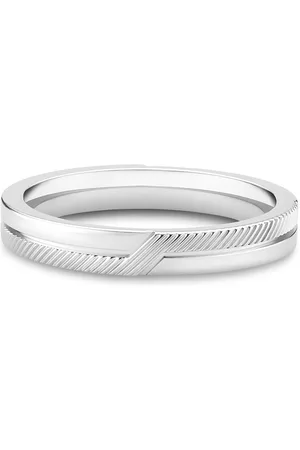 De Beers 18kt white gold The Promise band ring