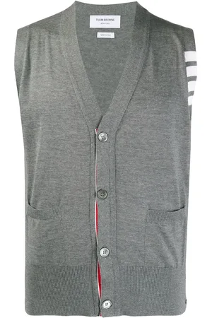 Thom Browne Knitted 4-Bar V-neck vest
