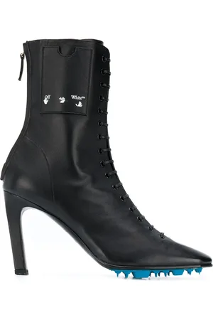 OFF-WHITE Lace-up 105mm leather ankle boots