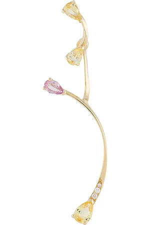 LE STER 18kt yellow diamond Lemon Flare left ear stud with Rose More jacket