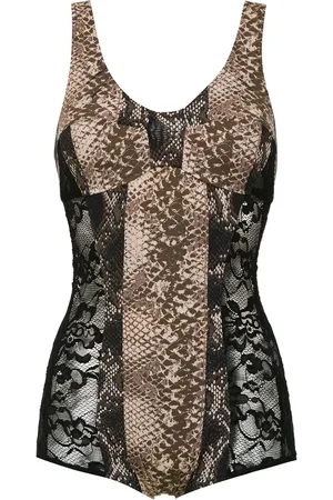 AMIR SLAMA Printed lace swimsuit