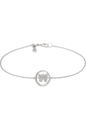 ANNOUSHKA 18kt white gold diamond Initial W bracelet