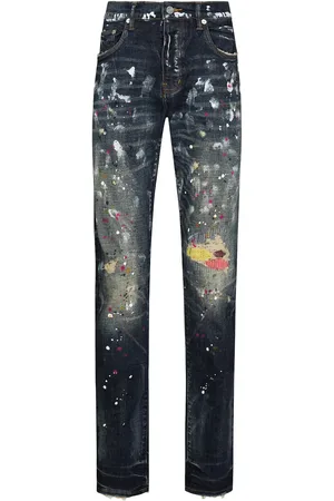 Purple Brand Paint splatter distressed jeans