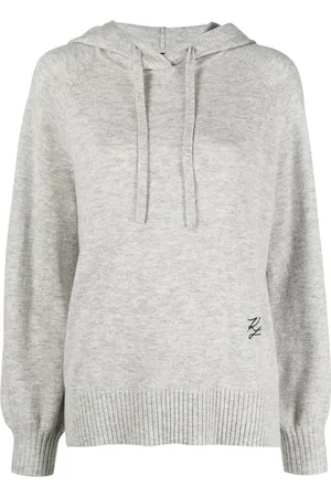 Karl Lagerfeld Embroidered logo knitted hoodie