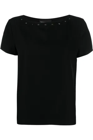 Emporio Armani Studded boat neck T-shirt