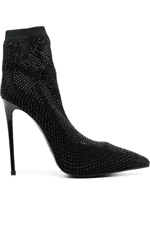 LE SILLA Crystal-embellished sock pumps