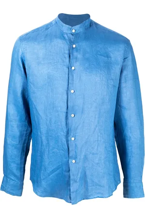 PENINSULA SWIMWEAR Crinkled effect curved hem shirt