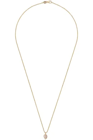 Anita 18kt yellow small palm leaf pendant necklace