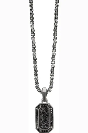 David Yurman Sterling Streamline diamond amulet (22mm)