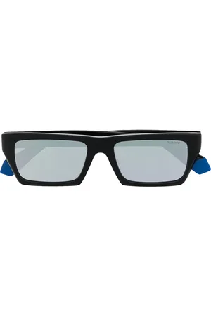 Msgm Square-frame logo-print sunglasses