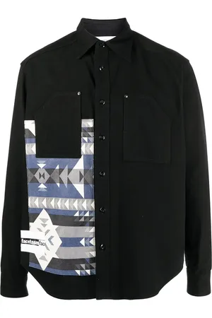 FACETASM Geometric-print knitted shirt