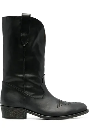 Via Roma Leather western-style boots