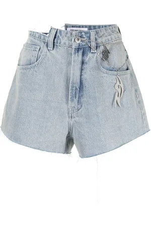 Ground Zero High-rise distressed denim shorts
