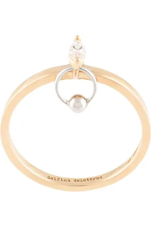 DELFINA DELETTREZ 18kt yellow Two in One marquise diamond ring