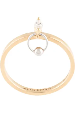 DELFINA DELETTREZ 18kt yellow Two in One marquise diamond ring