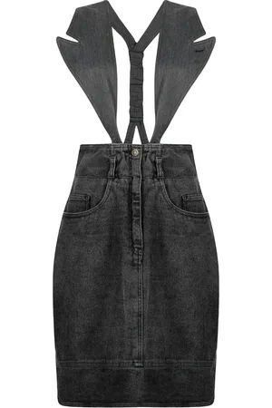 Moschino 1990s detachable lapels denim skirt