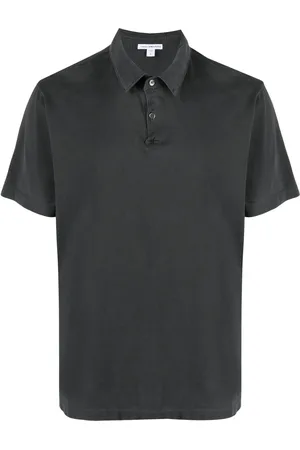 James Perse Sueded-jersey polo shirt